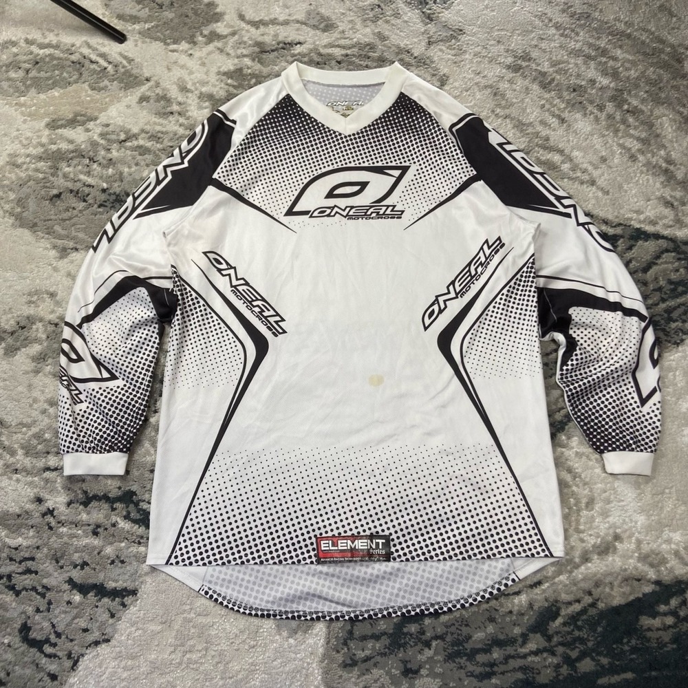O'Neal Y2K VTG Element Series Motocross‎ Jersey Men's L White/Black